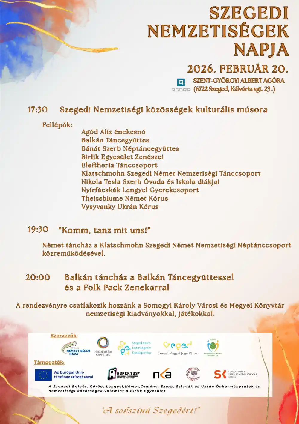 Nemzetiségi Est Szegeden - Plakát